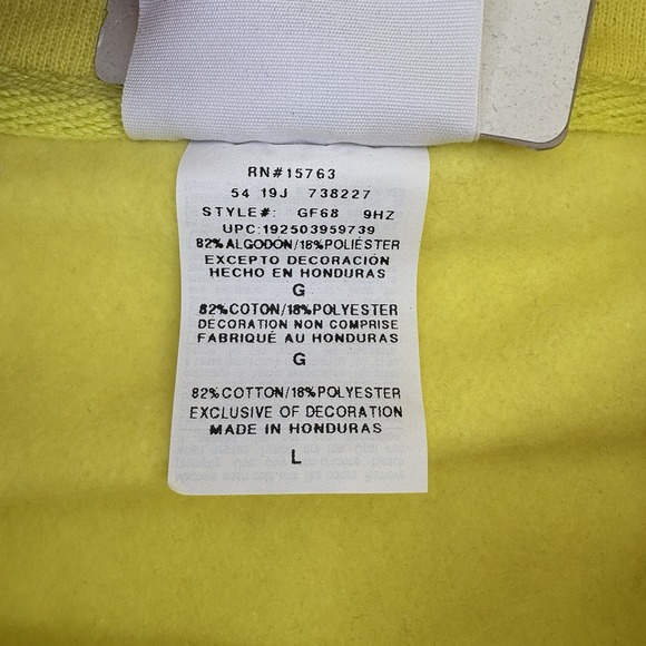 Champion Men's Large Chenille Reverse Weave Neon Yellow Blue Pink Sweatshirt - Picture 10 of 15